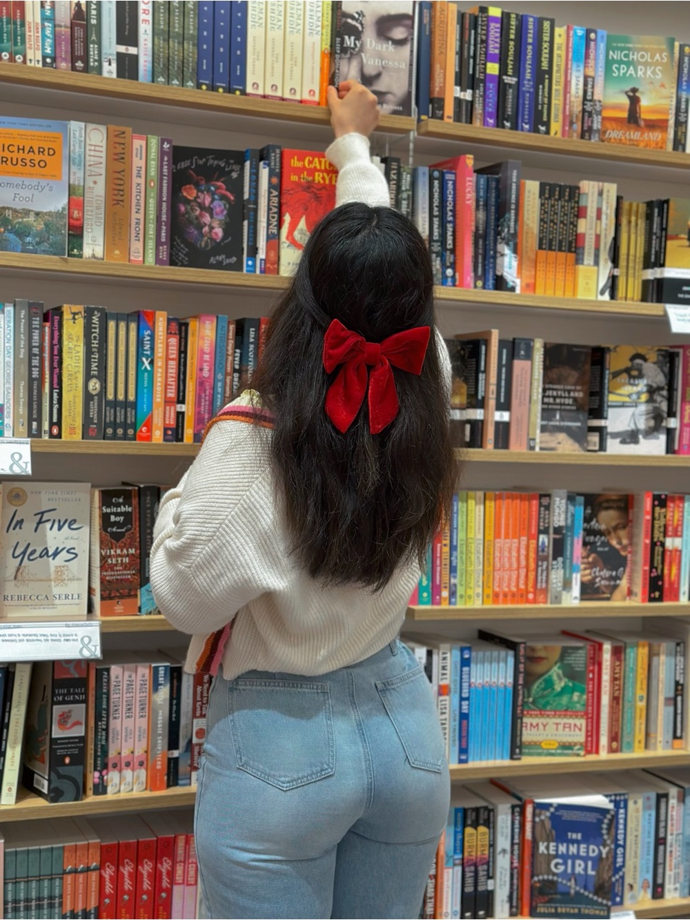 Velvet Red Bow Hair Clip for Kids